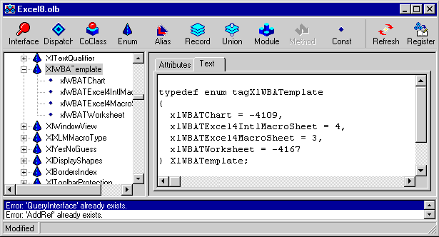 �������� ��������, ����������� �������  MS Excel 97
